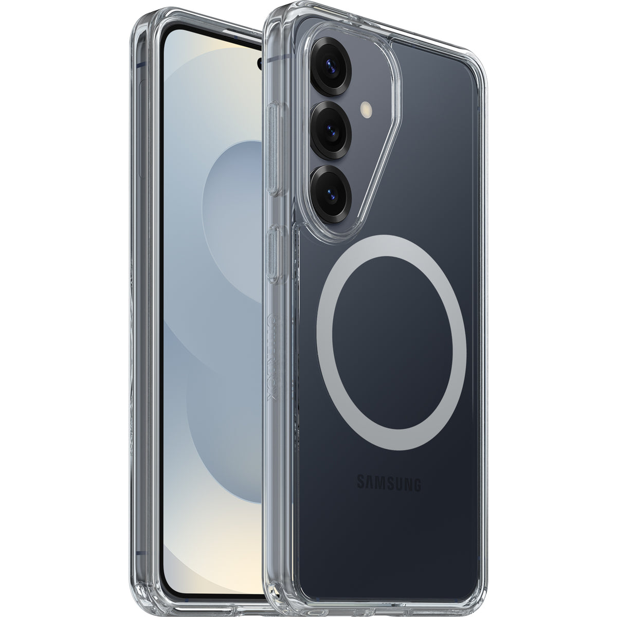 OtterBox Symmetry Clear Magnets Samsung Galaxy S26 5G (6.3") Case Clear - (77-99970), DROP+ 3X Military Standard, Raised Edges, 7 Years Warranty - Image 1