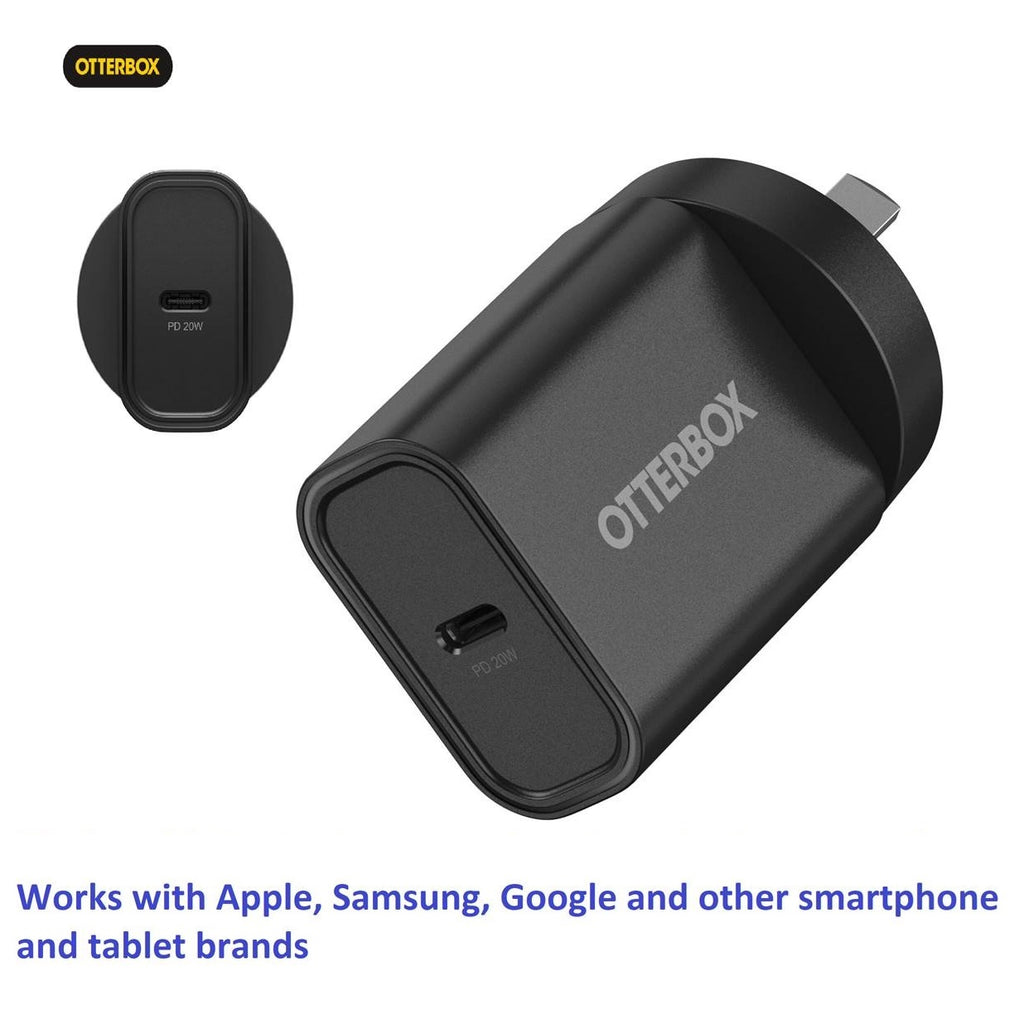 OtterBox 20W USB-C (Type I) PD Fast Wall Charger - Black (78-81350), Compact, Drop Tested,Safe & Smart Charging,Best for Apple, 2 Years Warranty - Image 1