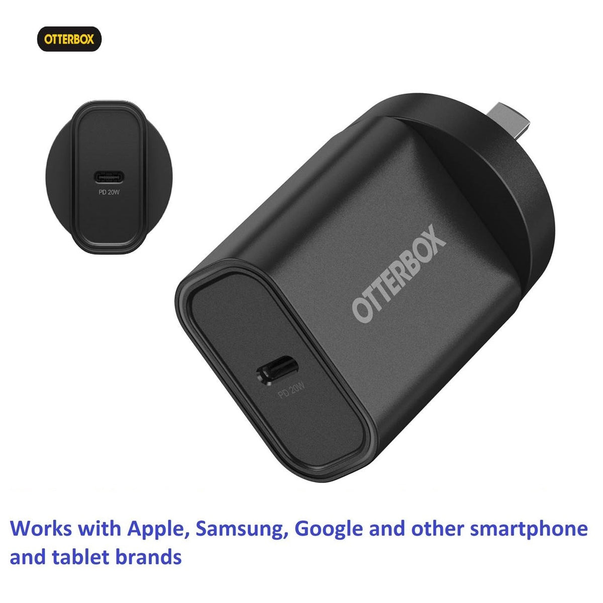 OtterBox 20W USB-C (Type I) PD Fast Wall Charger - Black (78-81350), Compact, Drop Tested,Safe & Smart Charging,Best for Apple, 2 Years Warranty - Image 1