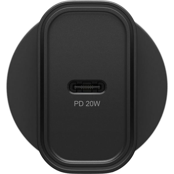 OtterBox 20W USB-C (Type I) PD Fast Wall Charger - Black (78-81350), Compact, Drop Tested,Safe & Smart Charging,Best for Apple, 2 Years Warranty