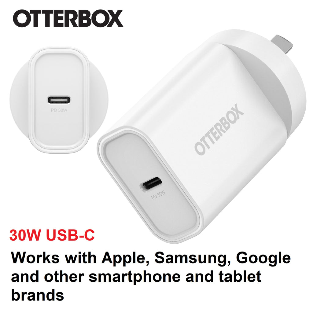 OtterBox 30W USB-C (Type I) PD Fast Wall Charger - White (78-81353), Compact, Drop Tested,Safe & Smart Charging,Best for Apple, 2 Years Warranty - Image 1