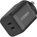 OtterBox 65W Dual Port USB-C (Type I) PD Fast GaN Wall Charger - Black (78-81354), 2x USB-C (45W+20W or Single 65W), Compact, 2 Years Warranty - Image 1