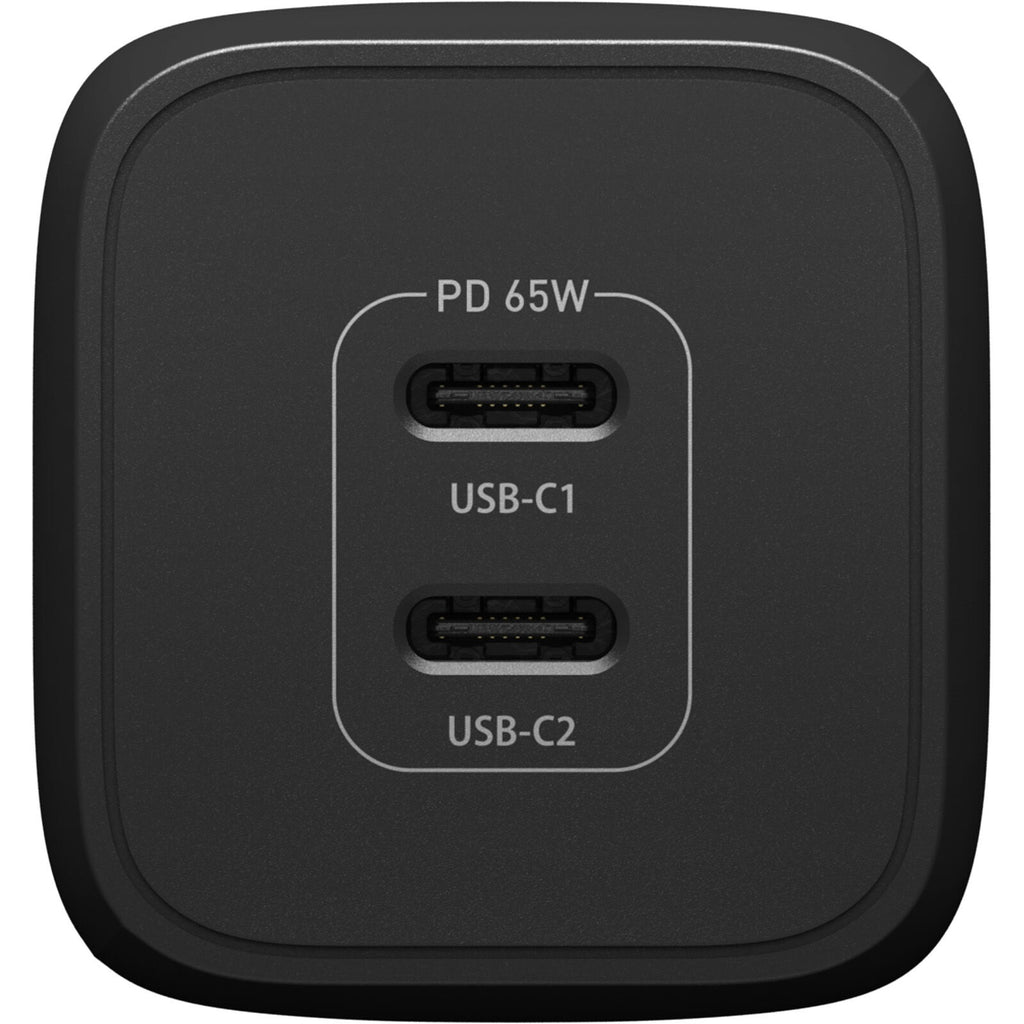 OtterBox 65W Dual Port USB-C (Type I) PD Fast GaN Wall Charger - Black (78-81354), 2x USB-C (45W+20W or Single 65W), Compact, 2 Years Warranty - Image 2