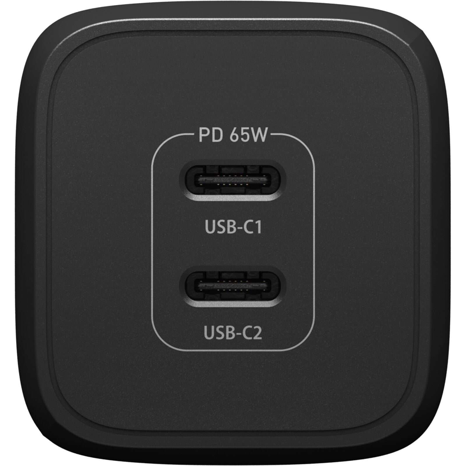 OtterBox 65W Dual Port USB-C (Type I) PD Fast GaN Wall Charger - Black (78-81354), 2x USB-C (45W+20W or Single 65W), Compact, 2 Years Warranty - Image 2