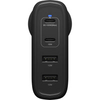 OtterBox 100W Four Port USB-C (Type I) PD Fast GaN Wall Charger - Black (78-81355), Dual USB-C (100W+18W), Dual USB-A (12W), 2 Years Warranty - Image 2