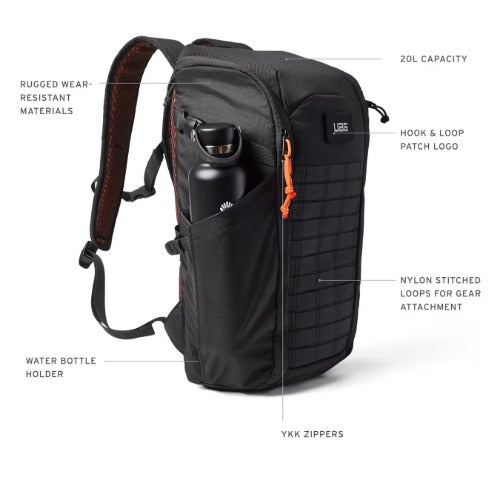 UAG Civilian Backpack 20L - Black/Orange (984174114097), Lightweight, Travel Friendly, Scratch-Resistant, 1 Year  Warranty - Image 3