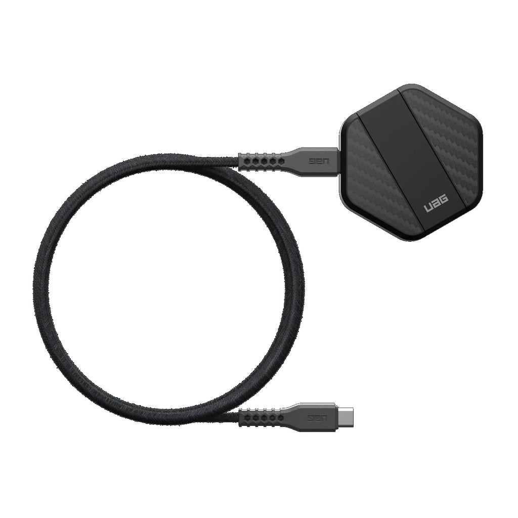 UAG Wireless Charging Pad with Stand - Black/Carbon Fiber(9B4410114042),Up to 15W Of Wireless Power,Detachable 4ft Braided USB-C Cable,1 Year Warranty - Image 5