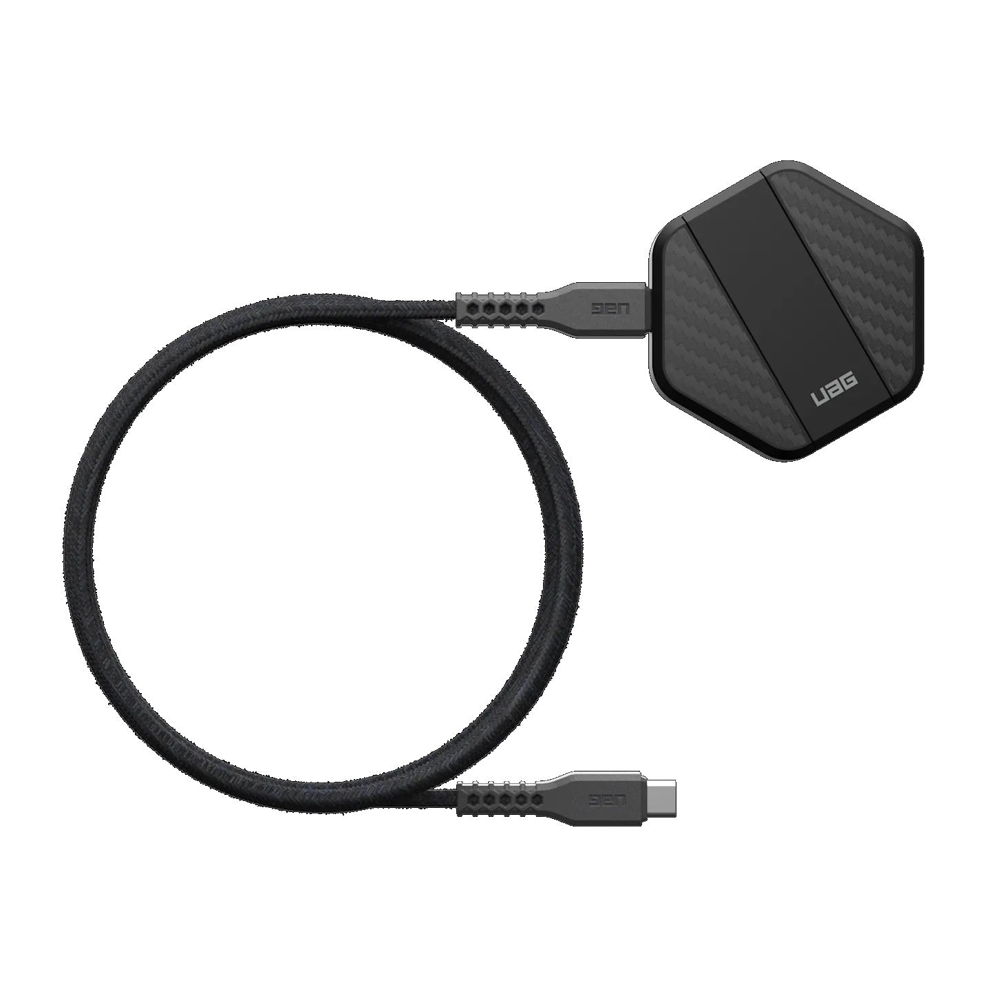 UAG Wireless Charging Pad with Stand - Black/Carbon Fiber(9B4410114042),Up to 15W Of Wireless Power,Detachable 4ft Braided USB-C Cable,1 Year Warranty - Image 5