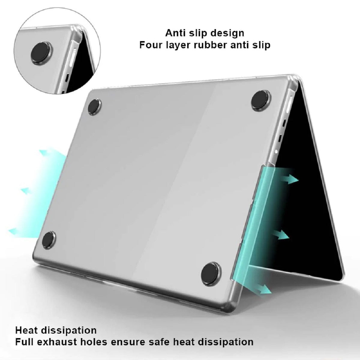 USP Apple MacBook Pro (13.3") Hardshell Glassy Matte Case - Clear, Scratch Resistant, Lightweight, Anti-Slip Design, 5 Years Warranty - Image 3