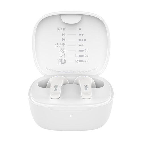 Belkin SoundForm Motion 2 True Wireless Earbuds - White (AUC010fqWHV2), 33 hrs Battery, 12mm Drivers, BT 5.3 Multipoint, IPX5-Rated, 2 Years Warranty - Image 2