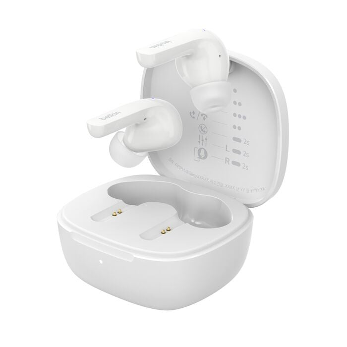 Belkin SoundForm Motion 2 True Wireless Earbuds - White (AUC010fqWHV2), 33 hrs Battery, 12mm Drivers, BT 5.3 Multipoint, IPX5-Rated, 2 Years Warranty - Image 4