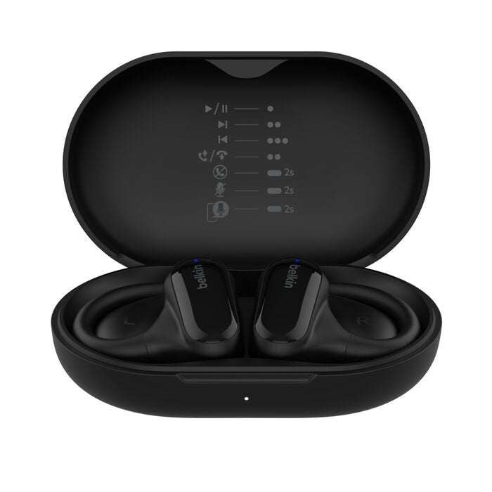Belkin SoundForm ClearFit Open-Ear Wireless Earbuds - Black (AUC013btBK), 26hrs Battery,14.2mm Drivers, BT 5.3 Multipoint, IPX5-Rated,2 Years Warranty - Image 3