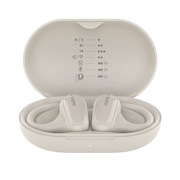 Belkin SoundForm ClearFit Open-Ear Wireless Earbuds - White (AUC013btSA), 26hrs Battery,14.2mm Drivers, BT 5.3 Multipoint, IPX5-Rated,2 Years Warranty - Image 4