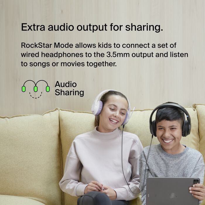 Belkin SoundForm Inspire Wireless Over-Ear Headset for Kids - Black(AUD006btBLK),35hrs Battery,40mm Drivers,85dB Volume Cap,BT 5.2,2 Years Warranty - Image 4