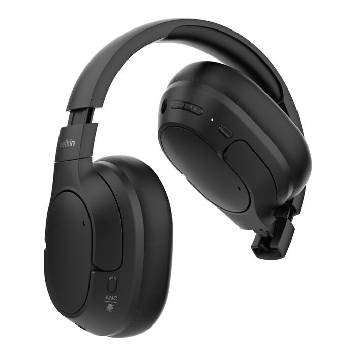 Belkin SoundForm Isolate Noise Cancelling Over-Ear Headphones - Black(AUD008fqBK), 60 hrs Battery, Hybric ANC, BT 5.4 Multipoint, 2 Years Warranty - Image 2