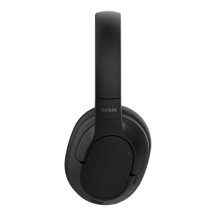 Belkin SoundForm Isolate Noise Cancelling Over-Ear Headphones - Black(AUD008fqBK), 60 hrs Battery, Hybric ANC, BT 5.4 Multipoint, 2 Years Warranty - Image 3