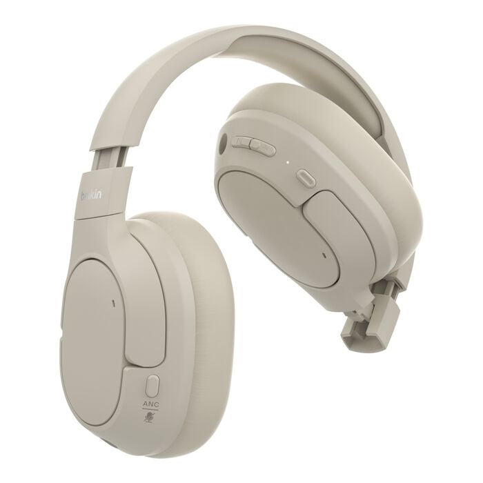 Belkin SoundForm Isolate Noise Cancelling Over-Ear Headphones - Sand (AUD008fqSA), 60 hrs Battery, Hybric ANC, BT 5.4 Multipoint, 2 Years Warranty - Image 2