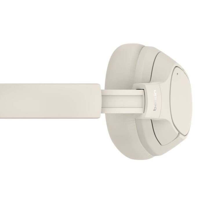 Belkin SoundForm Isolate Noise Cancelling Over-Ear Headphones - Sand (AUD008fqSA), 60 hrs Battery, Hybric ANC, BT 5.4 Multipoint, 2 Years Warranty - Image 4