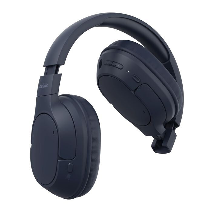 Belkin SoundForm Surround Wireless Over-The-Ear Headphones + USB-C Cable (1.2M) + Audio Cable (3.5mm) (1.2M) - Blue (AUD009FQBL), 2 Years Warranty - Image 2