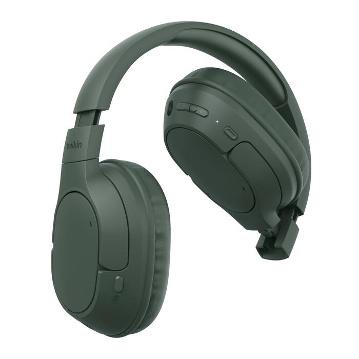 Belkin SoundForm Surround Wireless Over-The-Ear Headphones + USB-C Cable (1.2M) + Audio Cable (3.5mm) (1.2M)  - Olive (AUD009FQOL), 2 Years Warranty - Image 2