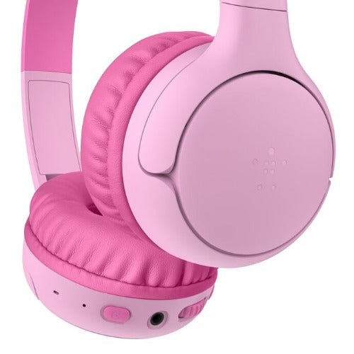 Belkin SoundForm Mini2 Wireless On-Ear Headphones for Kids - Pink(AUD012fqPK),55 hrs Battery, 85dB Volume Cap, Built-in Microphone, 2 Years Warranty - Image 2