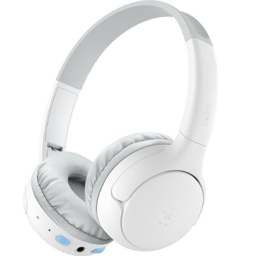 Belkin SoundForm Mini2 Wireless On-Ear Headphones for Kids - White(AUD012fqWH),55 hrs Battery, 85dB Volume Cap, Built-in Microphone, 2 Years Warranty - Image 1