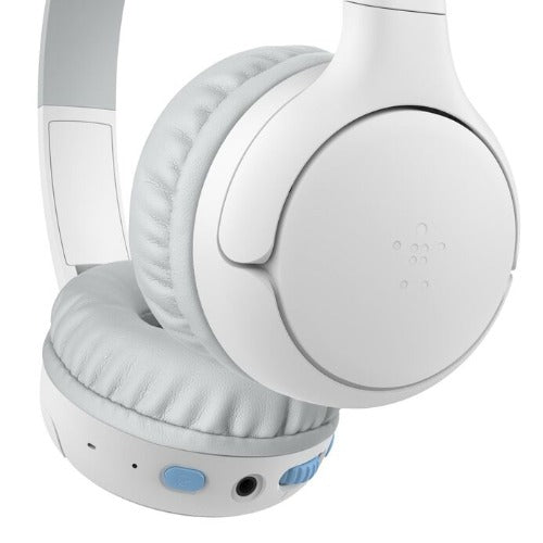 Belkin SoundForm Mini2 Wireless On-Ear Headphones for Kids - White(AUD012fqWH),55 hrs Battery, 85dB Volume Cap, Built-in Microphone, 2 Years Warranty - Image 2