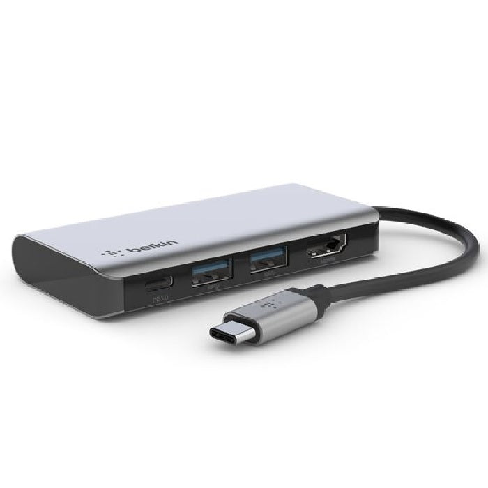 Belkin Connect USB-C 4-in-1 Multiport Adapter + USB-C Cable (13CM) - Space Grey(AVC006btSGY), 100W, 5 Gbps, 2xUSB-A, 1xUSB-C, 1xHDMI, 2 Years Warranty - Image 1