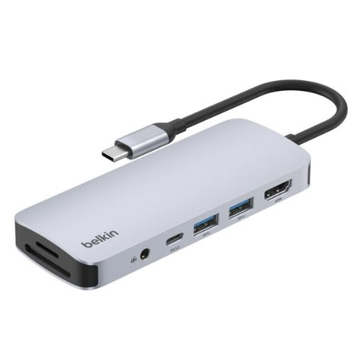 Belkin Connect USB-C 7-in-1 Multiport Hub - Space Grey (AVC009fqSGY-V2), 5Gbps, 2x USB-A, 1x USB-C, 1x 4K HDMI, 1x SD,1X ,Micro SD, 2 Years Warranty - Image 1