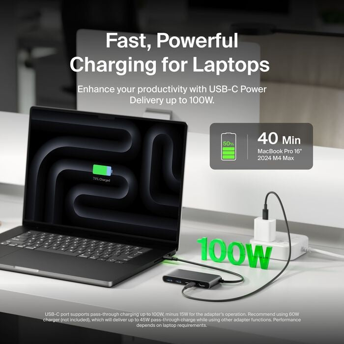 Belkin Connect 5-Port USB-C Hub With Dual USB-C Ports - (AVC022fqSGY), 100W PD, 5Gbps, 1x 4K HDMI, 2x USB-A, 2x USB-C, 2 Years Warranty - Image 4