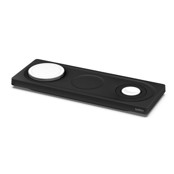 Belkin BoostCharge Pro 3-in-1 Wireless Charging Pad with MagSafe 15W- Black(WIZ016AUBK),Flat & Compact Design,Fast Wireless Charger,5ft. 40W PSU,2 - Image 3