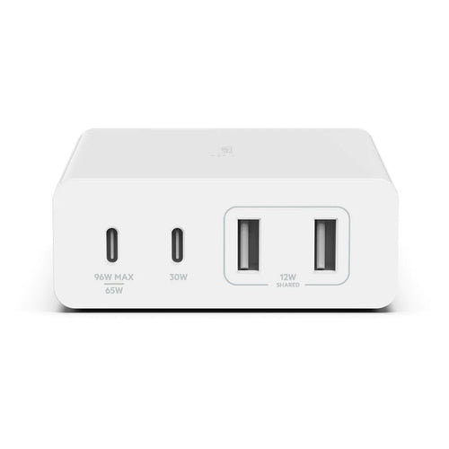 Belkin BoostCharge Pro 108W USB-C (PD 3.0) 4-Port GaN Wall Charger - White (WCH010auWH), 2xUSB-C, 2xUSB-A, Compact Laptop Charger, 2 Years Warranty - Image 1