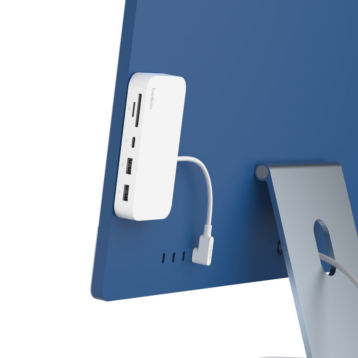 Belkin Connect USB-C 6-in-1 Multiport Hub with Mount - White (INC011btWH), 10Gbps, 2x USB-A, USB-C, SD 3.0 & MicroSD Card Reader, 2 Years Warranty - Image 4