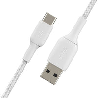 Belkin BoostCharge Braided USB-C to USB-A Cable (1M) - White (CAB002bt1MWH), 3A/15W, 480Mbps, 30K+ Bends, Apple, USB-IF Certified, 2 Years Warranty - Image 4