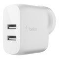 Belkin BoostCharge Dual USB-A Wall Charger 24W - White (WCB002auWH), 2xUSB-A (12W), 24W/4.8 amps, CEW $2500, 2 Years Warranty - Image 1