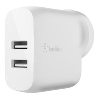 Belkin BoostCharge Dual USB-A Wall Charger 24W - White (WCB002auWH), 2xUSB-A (12W), Safe & Efficient, Apple, CEW $2500, 2 Years Warranty - Image 1