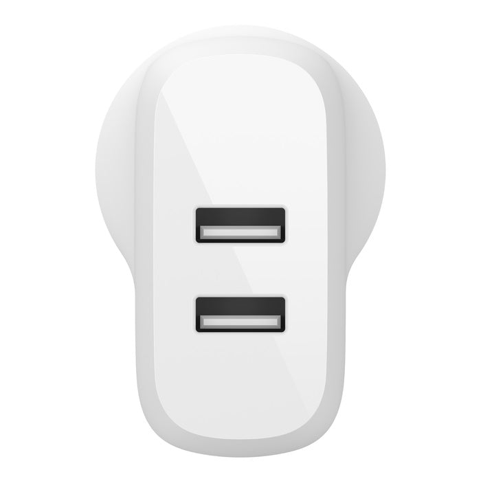 Belkin BoostCharge Dual USB-A Wall Charger 24W - White (WCB002auWH), 2xUSB-A (12W), Safe & Efficient, Apple, CEW $2500, 2 Years Warranty - Image 2