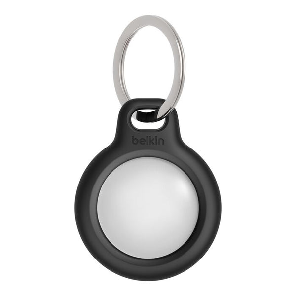 Belkin Secure Holder With Key Ring for AirTag - Black (F8W973btBLK), Twist & Lock Design, Raised Edges, 2 Years Warranty