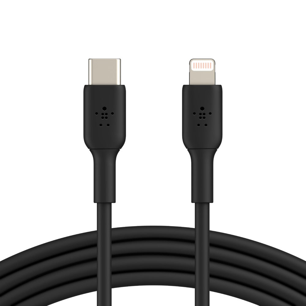 Belkin BoostCharge Lightning to USB-C Cable (1M) - Black (CAA003bt1MBK),3A/18W,480Mbps, 25K+ Bends, Apple iPhone/iPad, MFI-Certified, 2 Years Warranty - Image 1