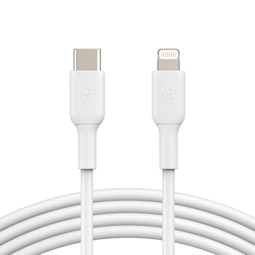 Belkin BoostCharge Lightning to USB-C Cable (1M) - White (CAA003bt1MWH), 3A/18W,480Mbps,25K+ Bends, Apple iPhone/iPad, MFi-Certified, 2 Years Warr - Image 1