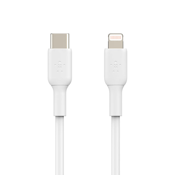 Belkin BoostCharge Lightning to USB-C Cable (1M) - White (CAA003bt1MWH), 3A/18W,480Mbps,25K+ Bends, Apple iPhone/iPad, MFi-Certified, 2 Years Warr