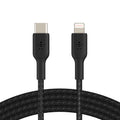 Belkin BoostCharge Braided Lightning to USB-C Cable (2M) - Black (CAA004bt2MBK), 3A/18W, 480Mbps, 30K+ Bends, Apple, MFI-Certified, 2 Years Warranty - Image 1