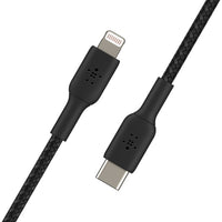 Belkin BoostCharge Braided Lightning to USB-C Cable (2M) - Black (CAA004bt2MBK), 3A/18W, 480Mbps, 30K+ Bends, Apple, MFI-Certified, 2 Years Warranty - Image 4
