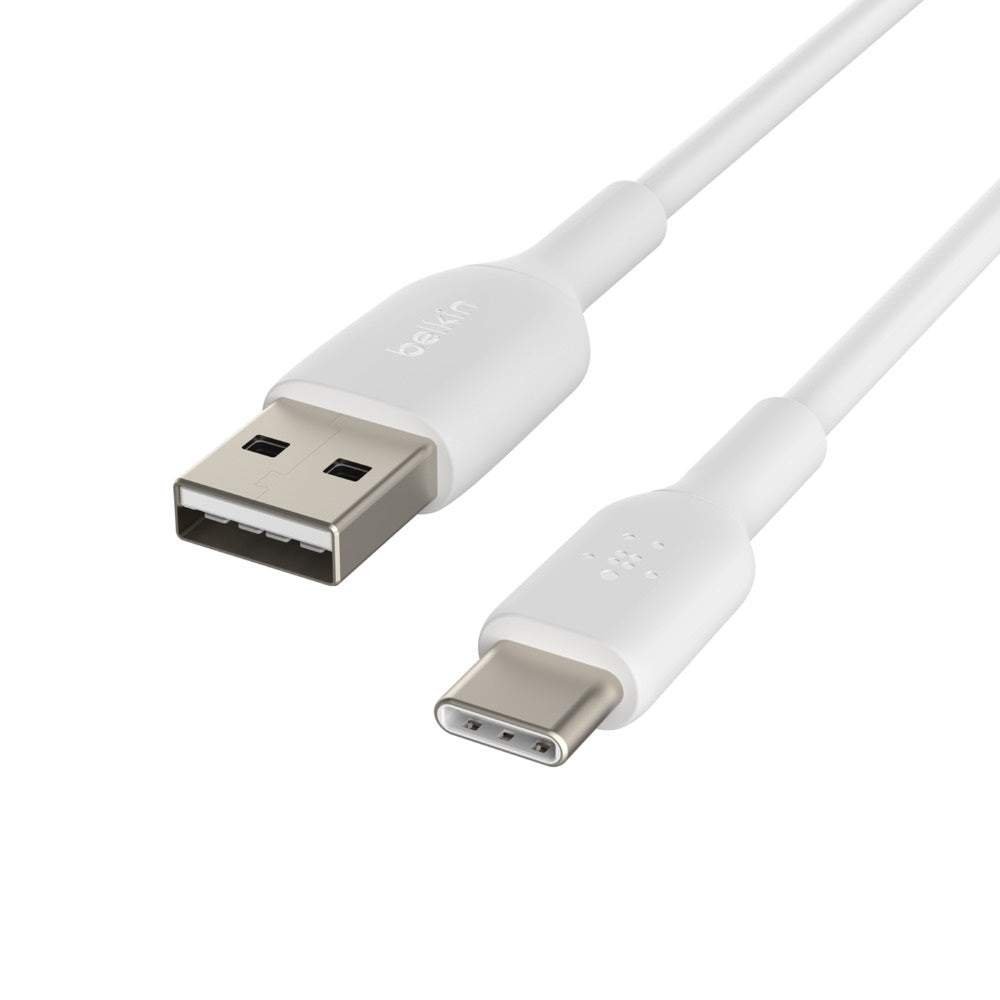 Belkin BoostCharge USB-C to USB-A Cable (1M) - White (CAB001bt1MWH), 3A/15W, 480Mbps, 25K+ Bends, Apple, Samsung, USB-IF Certified, 2 Years Warranty - Image 2