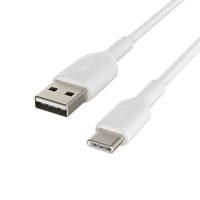 Belkin BoostCharge USB-C to USB-A Cable (1M) - White (CAB001bt1MWH), 3A/15W, 480Mbps, 25K+ Bends, Apple, Samsung, USB-IF Certified, 2 Years Warranty - Image 2