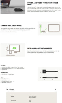 Belkin USB-C to HDMI + Charge Adapter + USB-C  Cable (13CM) - Black (AVC002btBK), 60W, Supports Video Resolutions up to 4K, 2 Years Warranty - Image 4