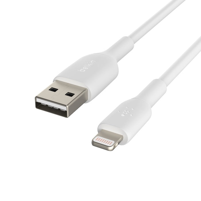Belkin BoostCharge Lightning to USB-A Cable (1M) - White(CAA001bt1MWH), 2.4A/12W, 480Mbps, 25K+ Bend, Apple iPhone, MFI-Certified, 2 Years Warranty - Image 4