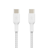 Belkin BoostCharge Braided USB-C to USB-C Cable (1M) - White (CAB004bt1MWH), 3A/60W, 480Mbps, 30K+ Bends, Apple, USB-IF Certified, 2 Years Warranty - Image 3