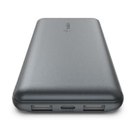 Belkin BoostCharge 10k mAh Power Bank (Triple-Port) + USB-C to USB-A Cable - Space Grey (BPB011btGY), 2xUSB-A (12W), 1xUSB-C (15W), 2 Years Warranty - Image 3