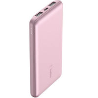Belkin BoostCharge CCC-Certified 10k mAh Power Bank (Triple-Port) + USB-C to USB-A Cable - Pink (BPB011btPK), 2x USB-A, 1x USB-C, 2 Years Warranty - Image 1